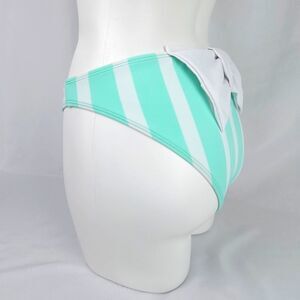 Sugar Coast Mint Green White Striped with White Bow Bikini Swim Bottoms Size XL